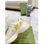 Gucci Unisex GG Rhyton Sneaker White Demetra Inlaid Interlocking G Stars Rubber Low Heel - Bild 6