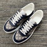 Gucci Unisex GG Sneaker Beige Blue Supreme Canvas Rubber Mid 5.5 Cm Heel - Image 3