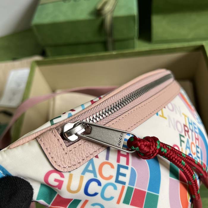 Gucci Unisex GG The North Face x Gucci Belt Bag Pink Leather Zipper Closure