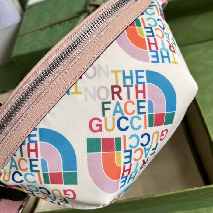 Gucci Unisex GG The North Face x Gucci Belt Bag Pink Leather Zipper Closure