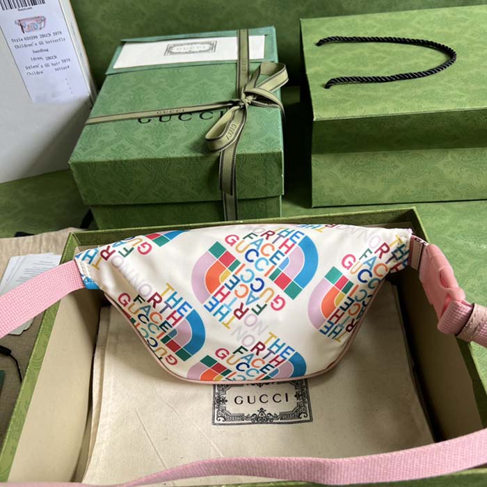 Gucci Unisex GG The North Face x Gucci Belt Bag Pink Leather Zipper Closure