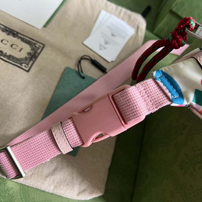 Gucci Unisex GG The North Face x Gucci Belt Bag Pink Leather Zipper Closure