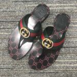 Gucci Unisex GG Thong Web Sandal Interlocking G Leather Sole Square Toe Flat - Image 4