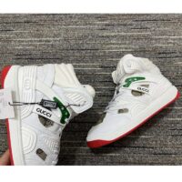 Gucci Unisex Gucci Basket Sneaker White Beige Ebony GG Supreme Canvas Low Heel (6)