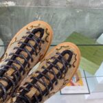 Gucci Unisex High-Top Maxi GG Sneaker Camel Ebony Canvas Low 3 Cm Heel - Imagen 8