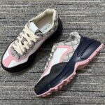 Gucci Unisex Rhyton Sneaker Beige Blue GG Supreme Canvas Rubber Sole Mid Heel - Bild 2