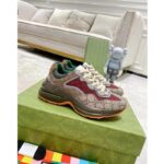 Gucci Unisex Rhyton Sneaker Beige Brick Red GG Supreme Canvas Low Heel – Image 2