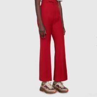 Gucci Unisex Rhyton Sneaker Beige Brick Red GG Supreme Canvas Low Heel (7)