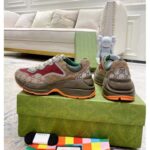 Gucci Unisex Rhyton Sneaker Beige Brick Red GG Supreme Canvas Low Heel – Image 6