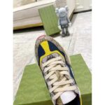 Gucci Unisex Rhyton Sneaker Beige White Blue GG Supreme Canvas Low Heel - Image 8