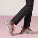 Gucci Unisex Run Sneaker Grey Orange GG Technical Knit Fabric Rubber Interlocking G - Image 11