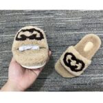 Gucci Unisex Slide Sandal Interlocking G Light Brown Merino Wool Flat - Image 5