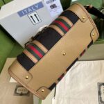 Gucci Unisex Small Canvas Top Handle Bag Double G Brown Black Original GG Canvas - immagine 7