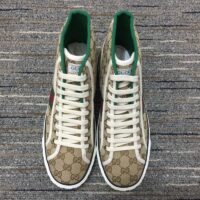 Gucci Unisex Tennis 1977 High Top Sneaker Brown Rubber Sole Flat 2 Cm Heel (2)