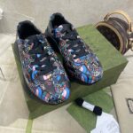 Gucci Unisex The North Face x Gucci Rhyton Sneaker Black Leather Rubber Sole 4 Cm Heel - Image 5