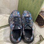 Gucci Unisex The North Face x Gucci Rhyton Sneaker Black Leather Rubber Sole 4 Cm Heel - Image 6