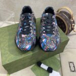 Gucci Unisex The North Face x Gucci Rhyton Sneaker Black Leather Rubber Sole 4 Cm Heel - Image 3