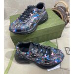 Gucci Unisex The North Face x Gucci Rhyton Sneaker Black Leather Rubber Sole 4 Cm Heel - Image 4