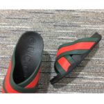 Gucci Unisex Web Slide Sandal Green Red Rubber Web Rubber Sole Low Heel - Bild 10