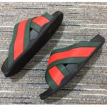 Gucci Unisex Web Slide Sandal Green Red Rubber Web Rubber Sole Low Heel - Bild 2