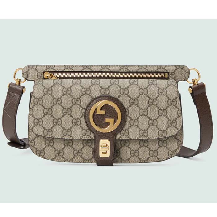 GUCCI GG SUPREME CANVAS SMALL BELT BAG IN BEIGE/BLACK ADJUSTABLE BELT BNWT