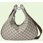 Gucci Women GG Attache Large Shoulder Bag Beige Blue GG Supreme Canvas