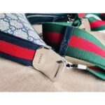 Gucci Women GG Attache Large Shoulder Bag Beige Blue GG Supreme Canvas - Imagen 9