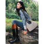 Gucci Women GG Attache Large Shoulder Bag Beige Blue GG Supreme Canvas - Imagen 11