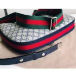 Gucci Women GG Attache Large Shoulder Bag Beige Blue GG Supreme Canvas - Imagen 5