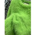 Gucci Women GG Brushed Wool Knit Sweater Bright Green Long Sleeves Crewneck - Bild 5