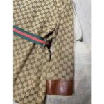 Gucci Women GG Canvas Jacket Web Belt Cotton Camel Ebony Point Collar - Imagen 7