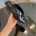 Gucci Women GG Crocodile Print Pump Square Toe Leather Sole Mid 7.6 Cm Heel - Image 6