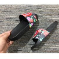 Gucci Women GG Ken Scott Print Slide Sandal Interlocking G Patch Flat (9)