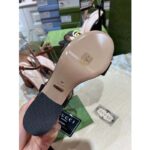 Gucci Women GG Leather Mid-Heel Sandal Black Double G 8 Cm Heel - Image 7