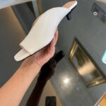 Gucci Women GG Low Heel Sandal White Leather Square Toe Leather Sole 3 Cm Heel – Bild 7