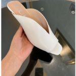 Gucci Women GG Low Heel Sandal White Leather Square Toe Leather Sole 3 Cm Heel – Bild 8