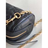 Gucci Women GG Matelassé Leather Mini Bag Black Double G (9)