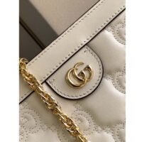 Gucci Women GG Matelassé Leather Small Bag Beige Double G (3)