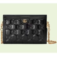 Gucci Women GG Matelassé Leather Small Bag Black Double G (1)