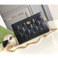 Gucci Women GG Matelassé Leather Small Bag Black Double G (1)