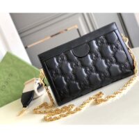 Gucci Women GG Matelassé Leather Small Bag Black Double G (1)