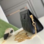 Gucci Women GG Matelassé Leather Small Bag Black Double G – Image 4