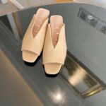 Gucci Women GG Mid-Heel Open-Toe Pump Light Pink Leather Sole 7.6 Cm Heel - Image 4