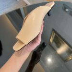 Gucci Women GG Mid-Heel Open-Toe Pump Light Pink Leather Sole 7.6 Cm Heel - Image 7