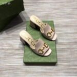 Gucci Women GG Slide Sandal Horsebit Pink Leather Mid 7.6 Cm Heel - Image 8