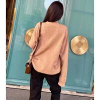 Gucci Women GG Wool Cardigan Beige V-Neck Collar Two Front Pockets (1)