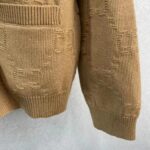 Gucci Women GG Wool Cardigan Beige V-Neck Collar Two Front Pockets – Image 7