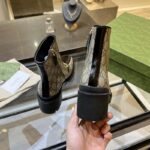 Gucci Women Interlocking G Horsebit Boot Beige Ebony GG Supreme Canvas Mid-Heel - Image 5