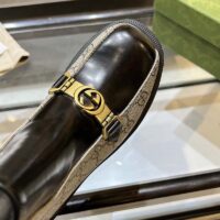 Gucci Women Interlocking G Horsebit Boot Beige Ebony GG Supreme Canvas Mid-Heel (6)