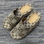 Gucci Women Platform Slide Sandal Camel Ebony Maxi GG Canvas High Heel 10 Cm - Image 4